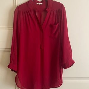 Pleione Sheer Red Blouse Size S